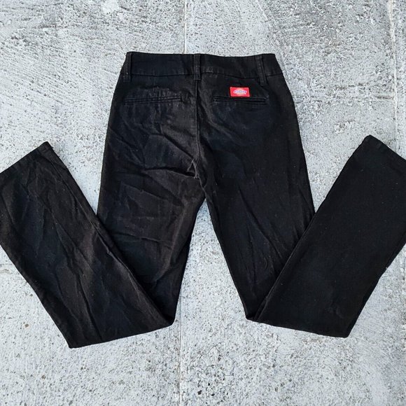 Dickies Girl Jeans Pant Black Boot Cut Mis Rise Stretch Pant Size 3 Junior 28X31 - Picture 9 of 9